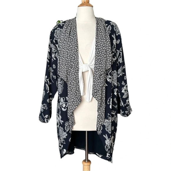 Vintage 80s Platinum by Dorothy Schoelen Artsy Open Jacket Topper, Size Small - Picture 1 of 15